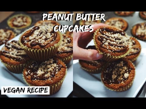 PEANUT BUTTER CUPCAKES + CHOCOLATE ESPRESSO GANACHE | VEGAN RECIPE