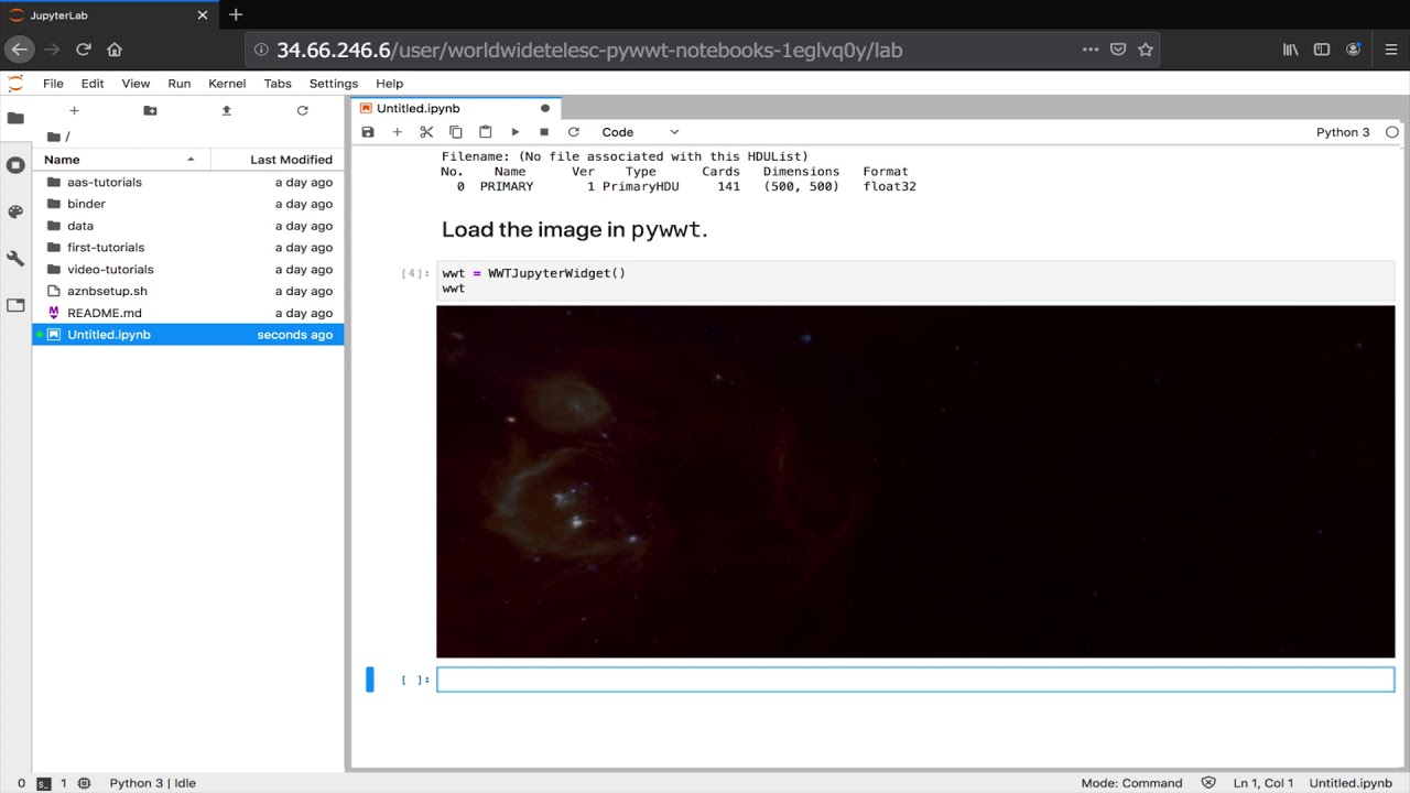 Opening FITS images with pywwt