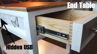 Design & Build - End Table with Hidden USB Port and plug socket