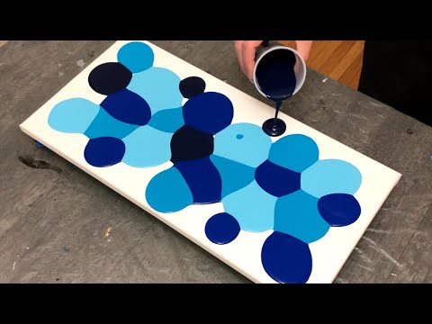 BLUE CRUSH Puddle Pour 🌊 Acrylic Painting ~ Acrylic Pouring for Beginners ~ Fluid Art