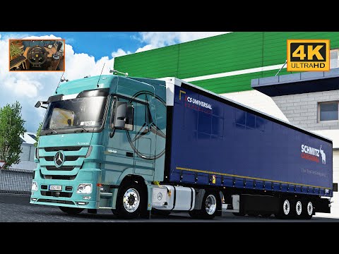 Mercedes Actros MP3 1848 | Leipzig - Liège | ETS2 Gameplay 4K + wheel cam