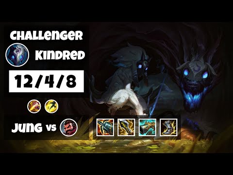 Kindred vs Graves KOREAN Challenger JUNGLE (12/4/8) - v11.16