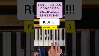 EASIEST RUSH E Piano Tutorial (Letters)