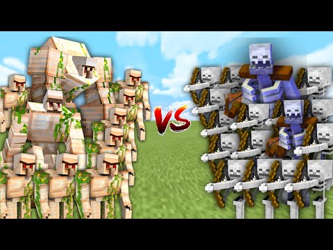 Extreme GOLEMS vs SKELETON ARMY in Minecraft Mob Battle