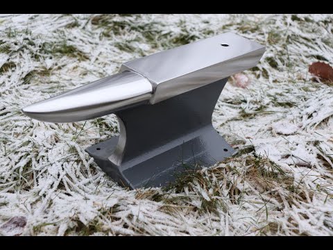 Railroad track into homemade anvil.- With angle grinder -