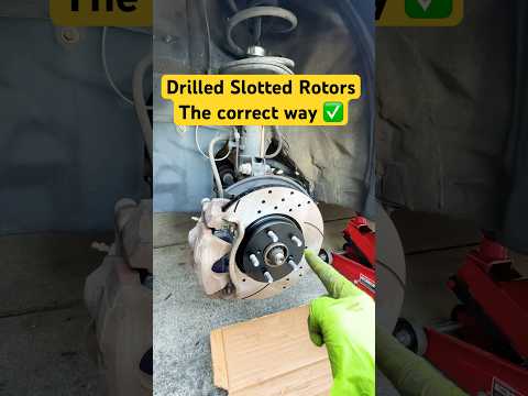 Correct way to install Drilled Slotted Rotors ✅ #shortsvideo #cars #diy #shorts #viral #howto