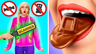 HOW TO SNEAK FOOD ANYWHERE YOU GO🍕🤫 Fun Food Hacks and Tricks by 123 GO!