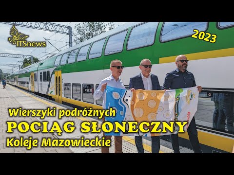 Pociąg Słoneczny sezon 2023. Wierszyki podróżnych. Koleje Mazowieckie