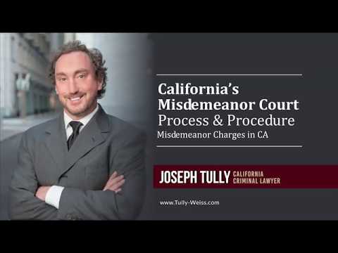Misdemeanor Procedure in California
(How a misdemeanor case makes its way through the court system)