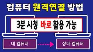 [컴퓨터 원격 연결 방법] 3분 시청후 바로 활용 가능 - 내 PC 와 상대편 컴퓨터를 원격으로 연결 하는 방법_(윈도우 10 빠른지원) 꼭 알아두시기 바랍니다.