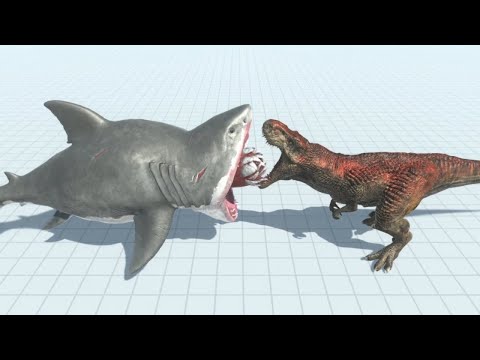 MUTANT MEGALODON VS T-REX - NEW ARBS UNIT - Animal Revolt Battle Simulator