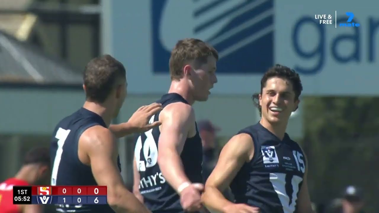 VFL state game vs SANFL Glenelg Oval, 110pm Sat 6 April 2024