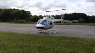 Departure of a Bell 206B Jetranger in Ursel (EBUL)