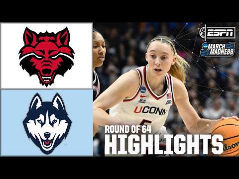 Round of 64: Arkansas State vs. UConn | Women's NCAA Tournament | Full Game Highlights