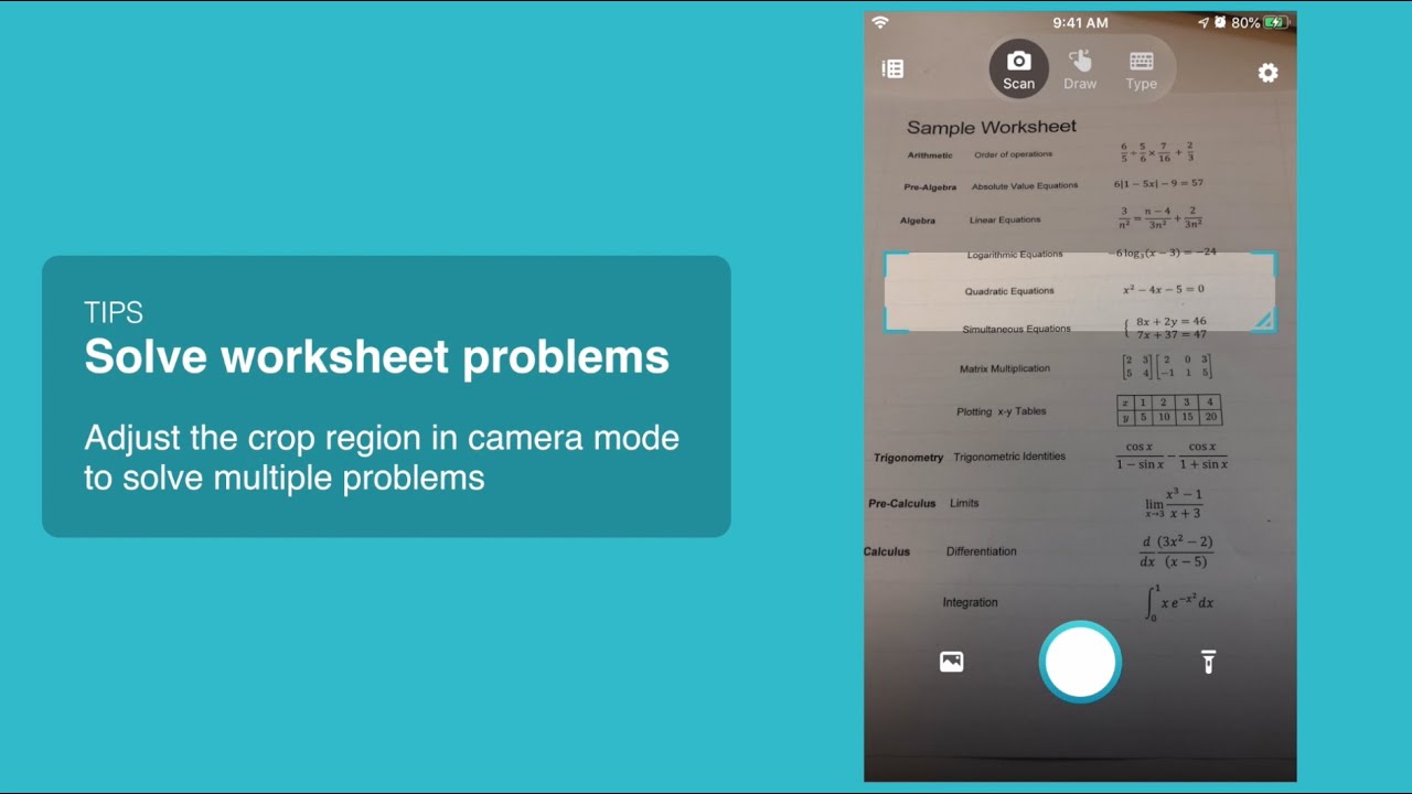 Check answers for math worksheets with Microsoft Math Solver
