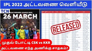 IPL 2022 Schedule Tamil : CSK vs KKR First Match | IPL 2022 அட்டவணை முழு விவரம் | IPL 2022 Tamil