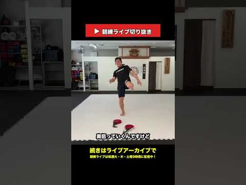 三日月蹴りは相手の足の内側で蹴れ！足1個分でガードをすり抜ける【朝練LIVE切り抜き】 #shorts #空手 #極真 #武道 #karate #kyokushin