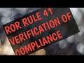 Rule 41 Verification Of Compliance