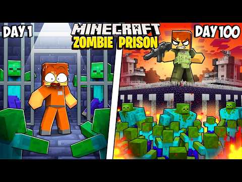 I Survived 100 Days in a ZOMBIE PRISON in Minecraft!