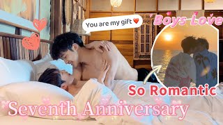 “I Can't Stop Loving You❤️”  Two Boys' Seventh Anniversary🥰 Cute Gay Couple VLOG