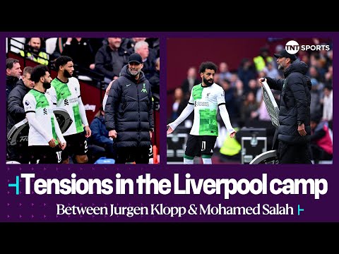 HEATED exchange between Mohamed Salah and Jürgen Klopp 👀 | West Ham 2-2 Liverpool | Premier League