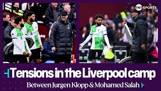 HEATED exchange between Mohamed Salah and Jürgen Klopp 👀 | West Ham 2-2 Liverpool | Premier League