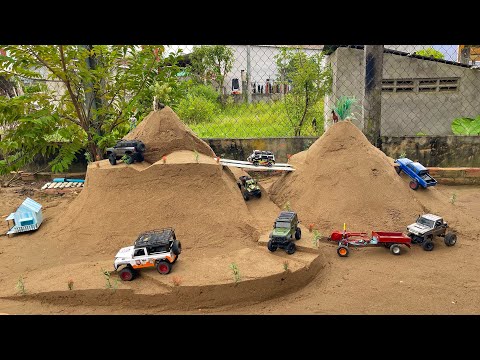 Epic RC Adventure! Sand Hills, Bridges & Crazy Obstacles! Rc Defender Jeep Bronco Crawler Hilux…