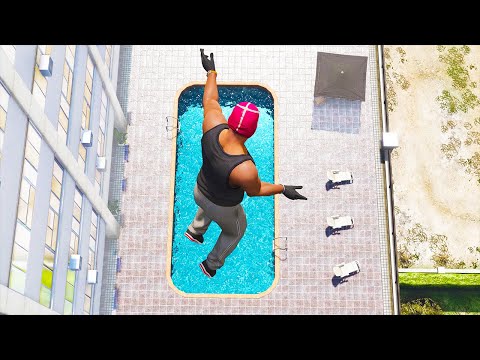GTA 5 Jumping off Highest Buildings #16 - Funny Moments & Fails