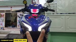 Exciter 155 VVA Độ Bi Cầu B11 55W Trợ Pha 200m và Kenzo Kz40 V3.2 Tại T23Shop Cần Thơ