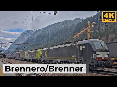 Brennero/Brenner Bahnhof - 30.03.2025: Winterlicher Zugverkehr am Alpen-Grenzbahnhof