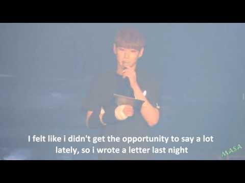 ENG 130224 B A P Himchan's letter to fans @ Live on earth concert Seoul HD