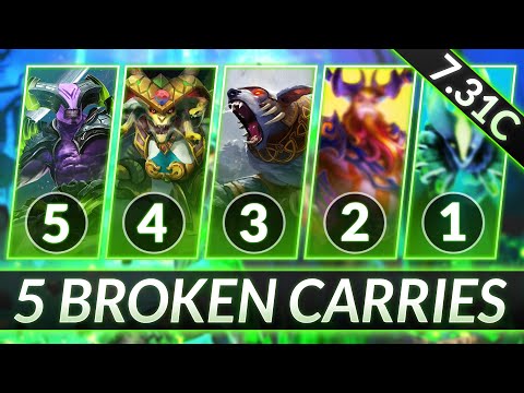 NEW 5 MOST BROKEN CARRY Heroes of PATCH 7.31C  - Late Game Carries - Dota 2 Guide