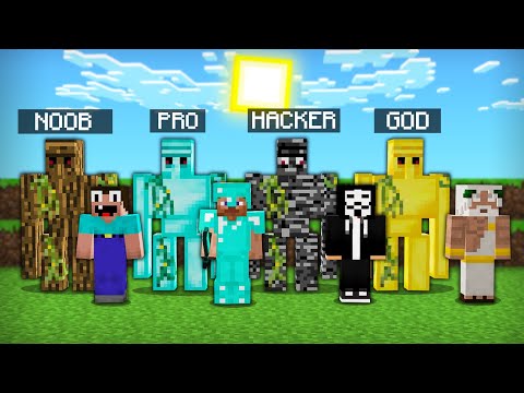 GOLEM MINECRAFT: NOOB vs PRO vs HACKER vs GOD BATTLE! challenge 100% trolling
