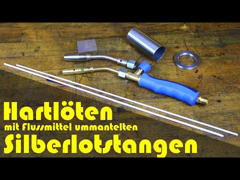 Brazing with flux coated silver solder rods L-Ag 55 Sn silver solder coated