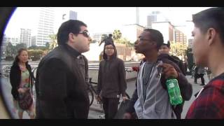 Douchebag guy harassing skaters in LA