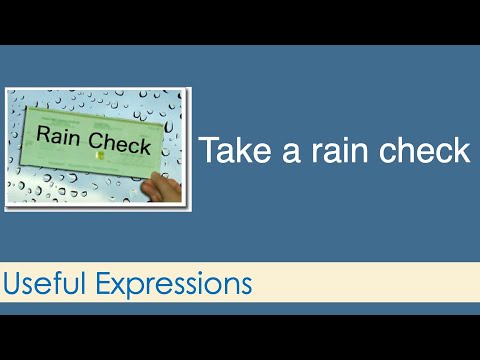 Useful Expressions: Take a rain check