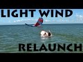 Light Wind Kite Relaunch On Hydrofoil