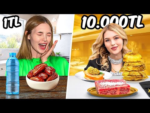 UCUZ VS PAHALI !! 1 TL VS 10.000 TL İFTAR YEMEĞİ !