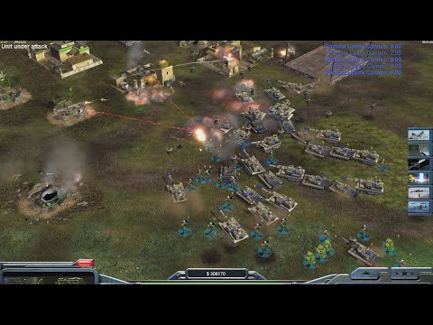 USA - Command & Conquer Generals Zero Hour - 1 vs 7 HARD Gameplay