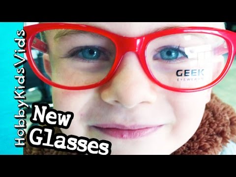 New Eye Glasses! HobbyKids Try Frames with HobbyDad by HobbyKidsVids