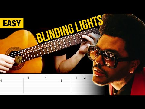 BLINDING LIGHTS Guitar Tutorial | EASY TABS | The Weeknd