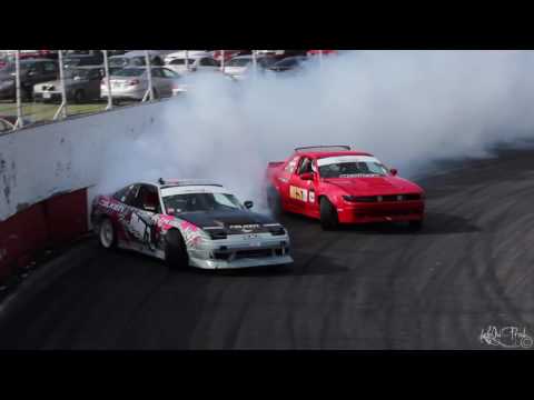 Miro Ovcharik Leading Tomy Boisvert-Bellemare - Formula Drift Canada Round 1 2015