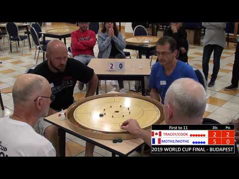 2019 Crokinole Cook/Tracey v Mothe/Mothe - World Cup - Budapest Doubles Final