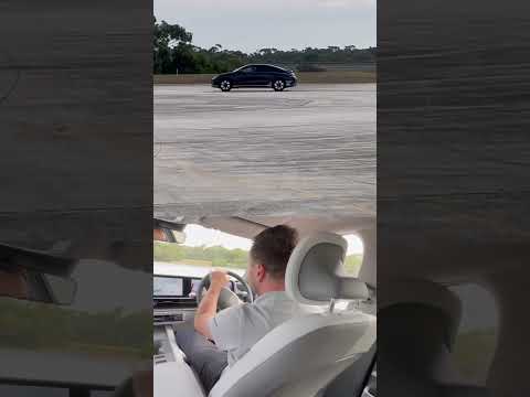 Hyundai Ioniq 6 EV on a skid pan