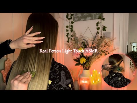 ASMR Whispered Light Touch Attention on Rachel 🦚 Hair Brushing, Play, Jade Comb, Peacock Feather