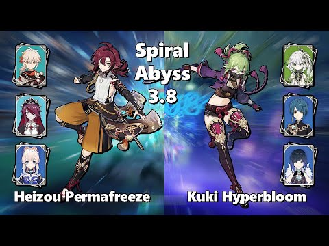 Genshin Impact Spiral Abyss 3.8 - Floor 12 - C6 Heizou Permafreeze / C4 Kuki Hyperbloom
