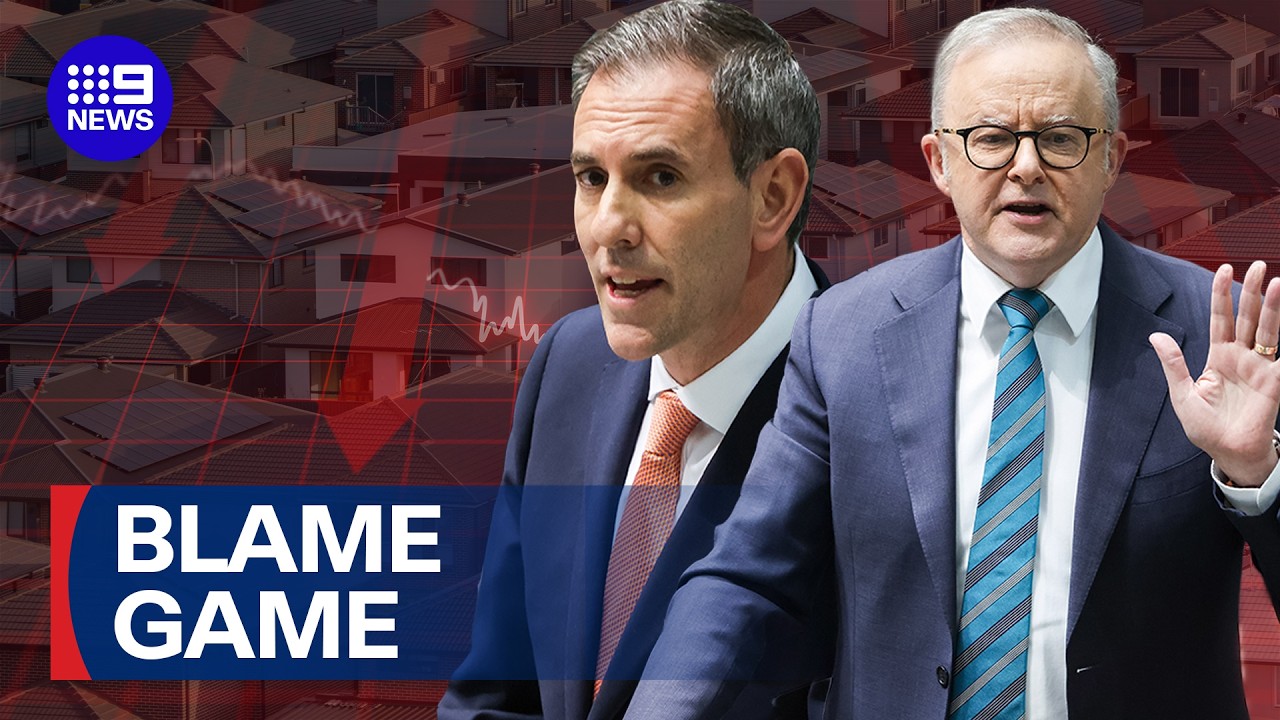 Political blame game as house sales plummet | 9 News Australia