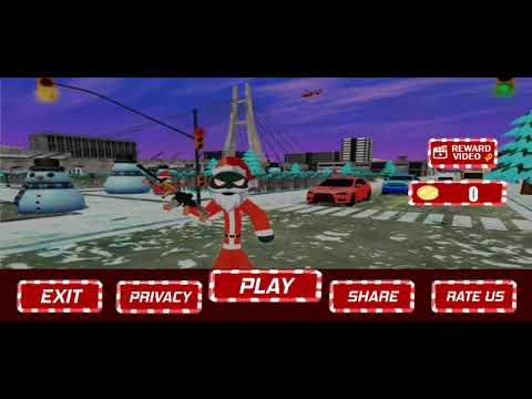 santa stickman rope hero gangster crime simulator gameplay