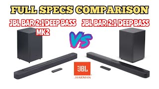 Video thumbnail for JBL Bar 2.1 Deep Bass MK2 vs. JBL Bar 2.1 Deep Bass Soundbar | Full Specs Comparison! by HQ AUDIO Exchange