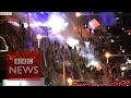 Ferguson: Tear gas disrupts report - BBC News.